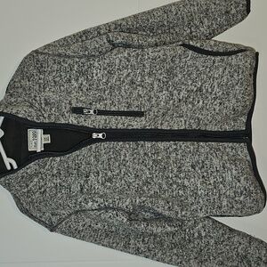 Children's Place Gray White Heather Fleece Jacket Sweatshirt Boys S 5/6